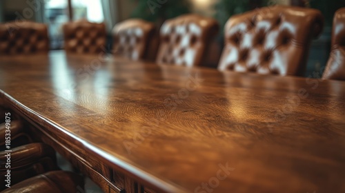 Elegant conference table in a meeting room