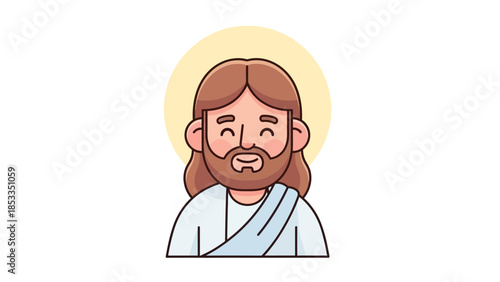 Jesus Christ Cartoon Character Religious Figure.