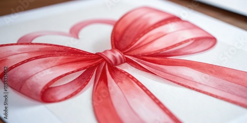 A beautifully tied red ribbon forming a heart shape on a white background.