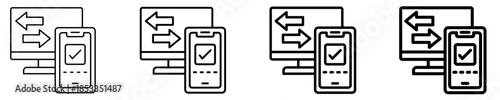 Mobile Synchronization Icon Set Different Style Collection
