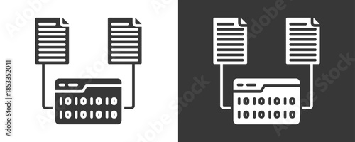 Binary Icon Set Vector Collection Isolated In Black And White