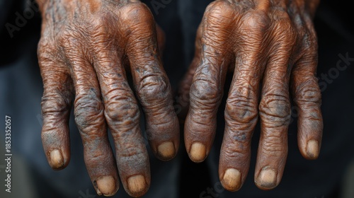 Wallpaper Mural Close-up of weathered hands showing signs of aging and hard work. Torontodigital.ca
