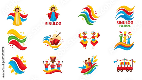 Sinulog Festival Graphic Collection Vibrant Designs and Cultural Celebration