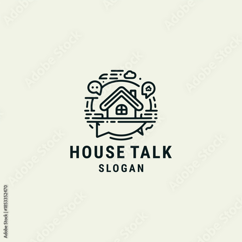 Wallpaper Mural House talk logo template vector illustration design Torontodigital.ca