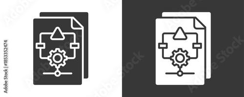 Schema Icon Set Vector Collection Isolated In Black And White