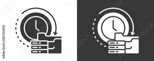 Realtime Icon Set Vector Collection Isolated In Black And White