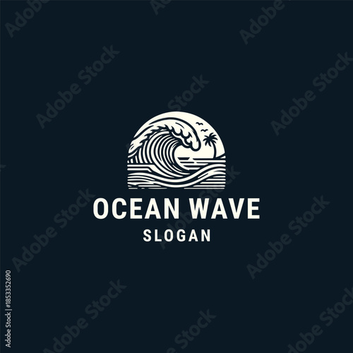Ocean wave logo template vector illustration design