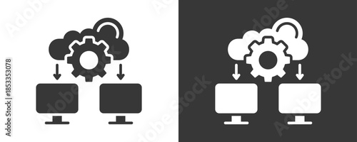 Cluster Icon Set Vector Collection Isolated In Black And White