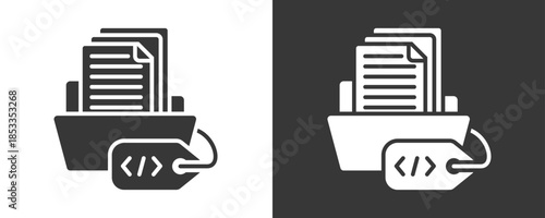 Metadata Icon Set Vector Collection Isolated In Black And White