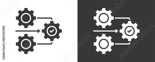 Integration Icon Set Vector Collection Isolated In Black And White