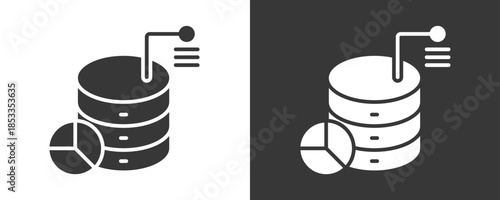 Database Icon Set Vector Collection Isolated In Black And White