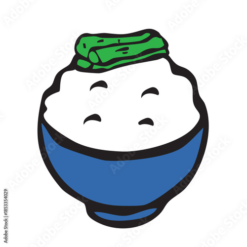 シンプルごはん_白米　沢庵ごはん　漬物　たくわん