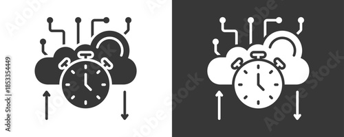 Latency Icon Set Vector Collection Isolated In Black And White