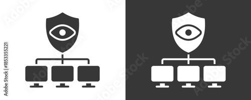 Monitoring Icon Set Vector Collection Isolated In Black And White