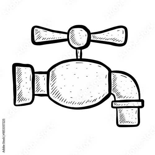 Sketch illustration of a Water faucet isolated