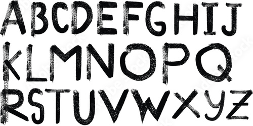 Alphabet letters a to z in a distressed font style