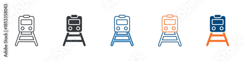 Train Icon Set Multiple Style Collection 