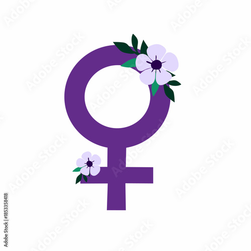 Female Gender Symbol in Flat Style for Women Empowerment Design
