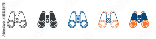 Binoculars Icon Set Multiple Style Collection 
