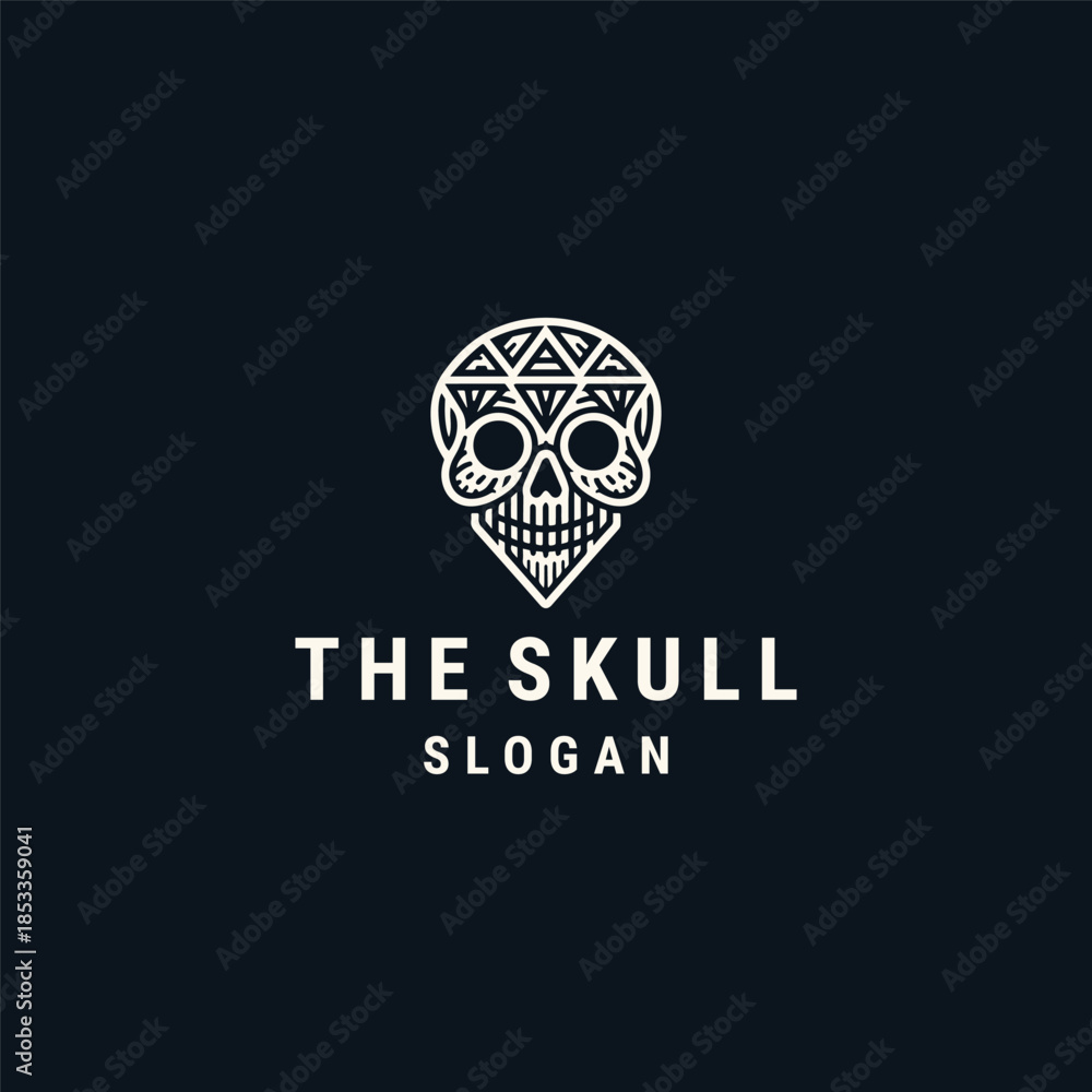 Fototapeta premium Skull logo design template vector illustration