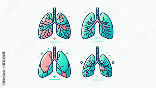 illustration image of lungs colored blue