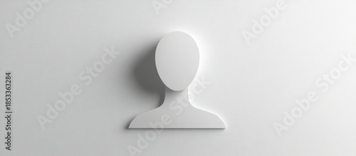 White profile icon on wall; minimalist design, website use