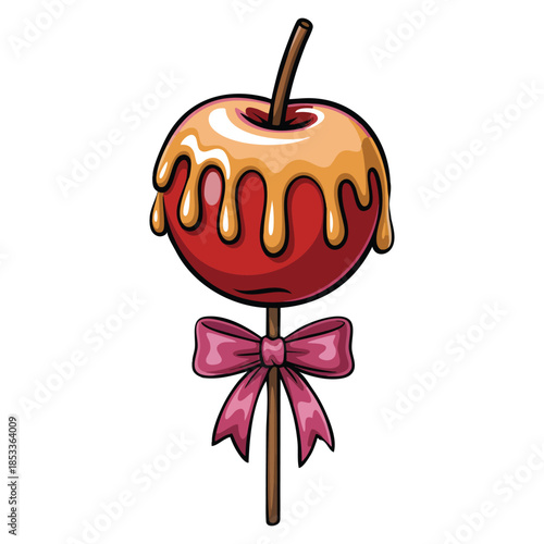 Apple lolly sweet illustration drawn in charming vector style suitable for dessert design candy packaging playful artwork or sweet themed creative visuals
