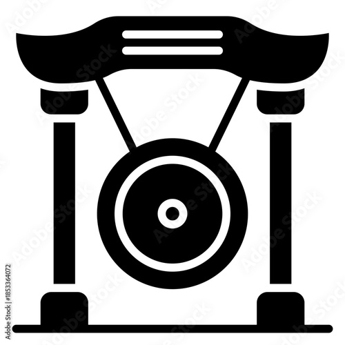 Traditional Chinese Gong Solid Icon