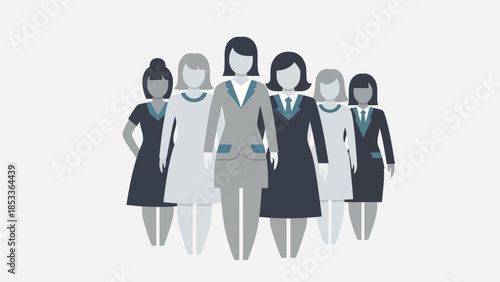 Diverse group of professional businesswomen standing together