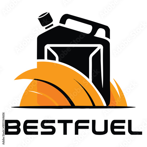 Best fuel or benzine vector logo template design using grey and yellow color ideal for industrial branding energy company product identity and creative design