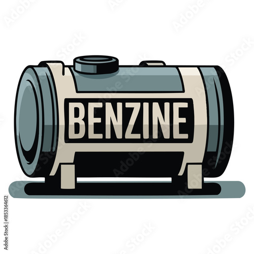 Benzine fuel tank vector illustration depicting production and transportation of oil and oil products perfect for energy industry and petroleum concepts