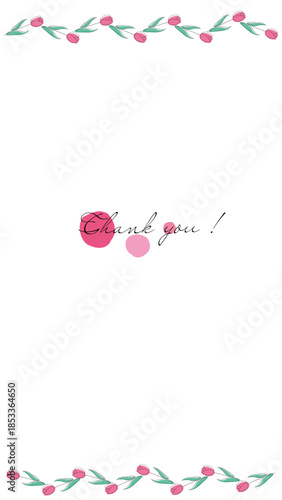 カラフルな花のフレーム　チューリップ　枠　フレーム