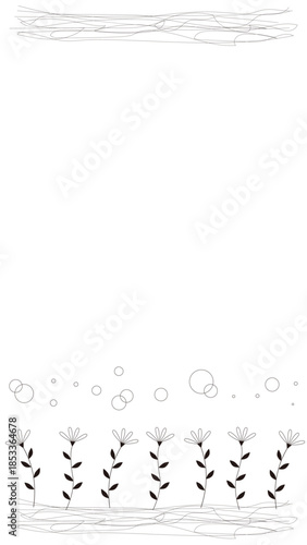 カラフルな花のフレーム　リース　枠　フレーム