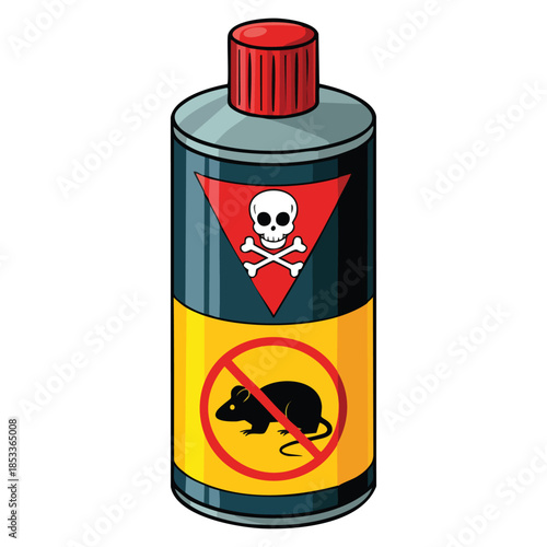 Bottle with rat killer poison liquid concept illustration perfect for pest control toxic substance danger theme extermination and safety awareness visuals