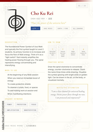 Cho Ku Rei Reiki Symbol Study Card
