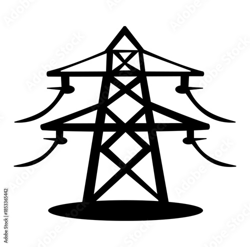 Cartoon Icon Energy Tower Tranmition Simple Digital Design