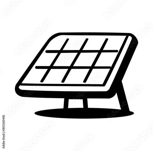 Cartoon Icon Energy Surya Panel Absorb Energy Simple Design