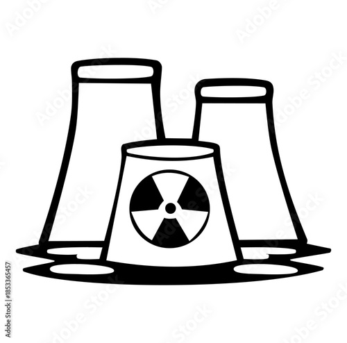 Cartoon Icon Energy Nuclear Reactor Simple Digital Design