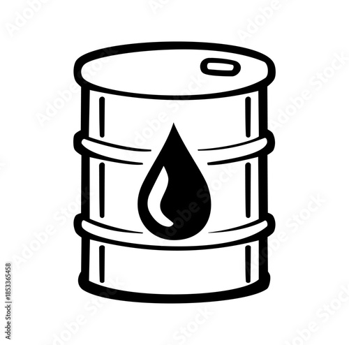 Cartoon Icon Energy Oil Barrel Simple Digital Design