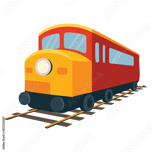 Cargo or passenger train locomotive vector illustration perfect for transport railway travel logistics and industrial themed creative design artwork