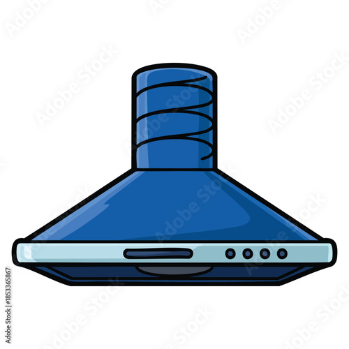 Cartoon home appliances cooker hood isolated on white background vector illustration perfect for kitchen design ventilation cooking appliance themed artwork