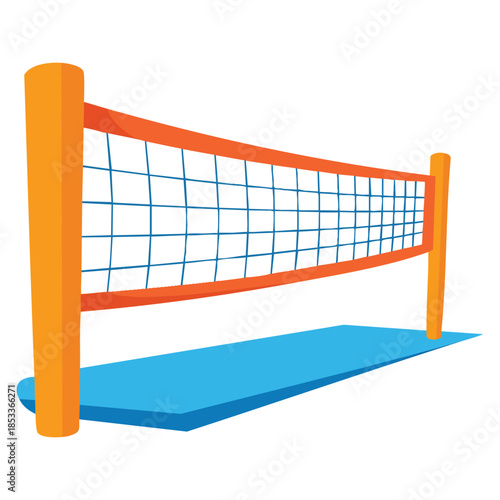 Cartoon vector illustration of orange volleyball or badminton net suitable for sports design children activity or game themed educational illustrations
