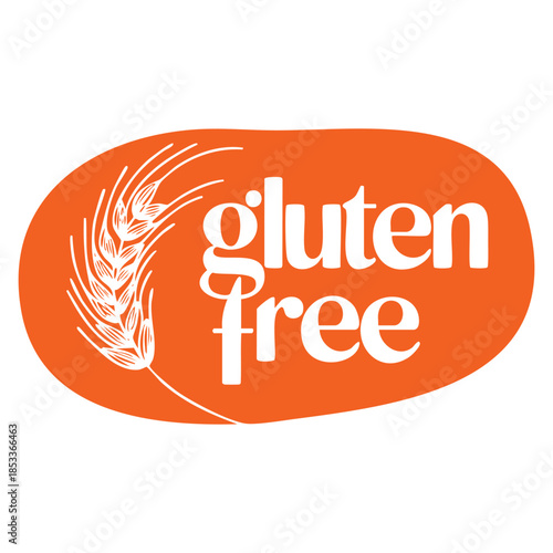 Cereal allergy and diet logo gluten free icon hand drawn logo vector artwork ideal for health food allergy awareness and natural ingredient themed design