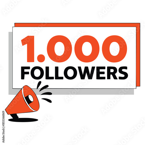 1000 followers banner celebrate 1k followers social media post template vector illustration design element for follower milestone celebration or promotion