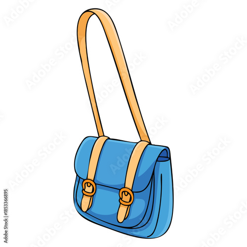 A close up hipster bag illustrated in detailed stylish vector design ideal for fashion accessories branding lifestyle artwork or trendy modern bag themed visuals