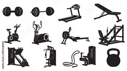 Gym Equipment Icons Set
