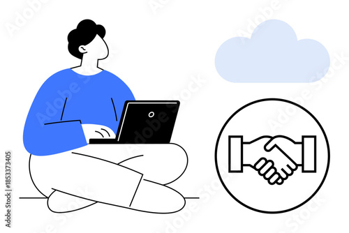 Remote work concept. Remote work s digital connections, cloud-based productivity, and collaboration solutions. Remote work inspires teamwork, freelance opportunities, networking, and workplace