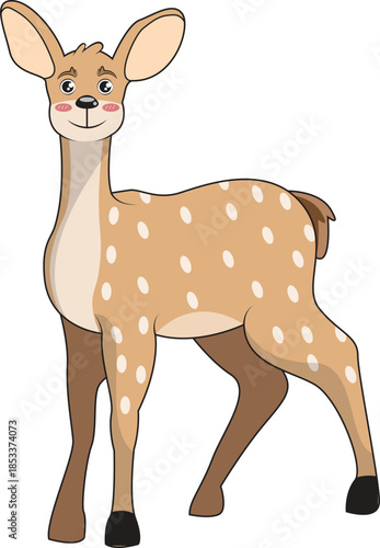 Cute Cartoon Deer Animal Illustration