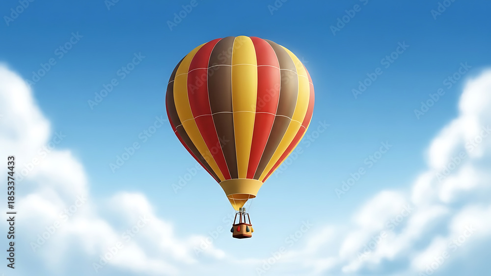 Naklejka premium Hot air balloon isolated on white background