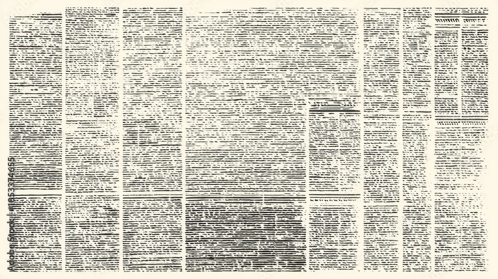 Obraz premium A dense, patterned page filled with text, resembling an old newspaper or document, featuring numerous lines and columns.
